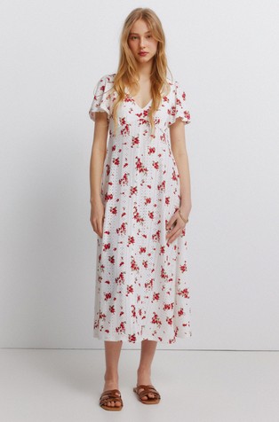 Embroidered Swiss midi dress