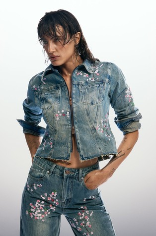 Embroidered denim jacket