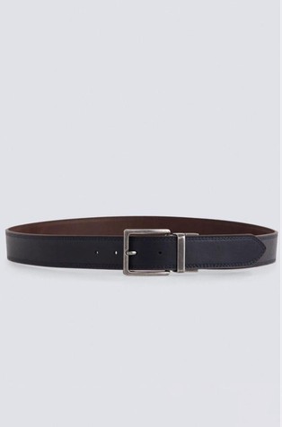Reversible faux-leather belt