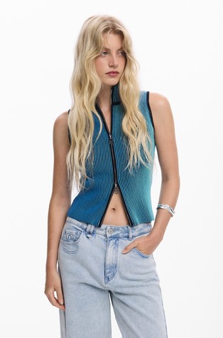 Majica bez rukava s dvosmjernim patentnim zatvaračem