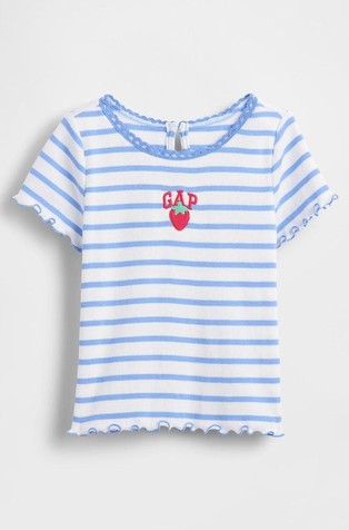 Gap logo rebrasta majica kratkih rukava za djecu djevojčice