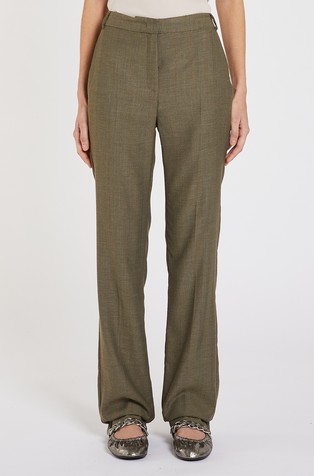 Wool blend trousers with herringbone pattern