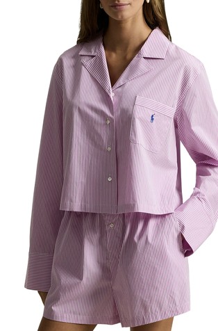 Pidžama od prugastog popelina s kratkim hlačama