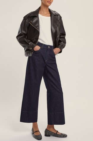 Ravne cropped jeans hlače