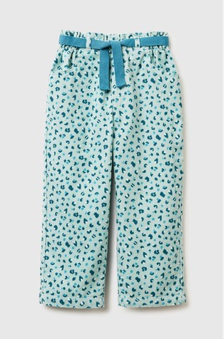 Baršunaste hlače s uzorkom i trakom za vezanje