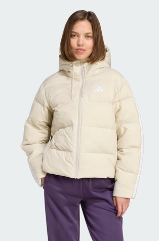 Essentials Climawarm 3-Stripes jakna punjena paperjem s kapuljačom