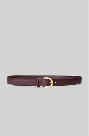 Charm saffiano leather belt