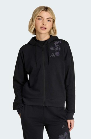 Essentials 3-Stripes pulover s kapuljačom i s cvjetnim motivom