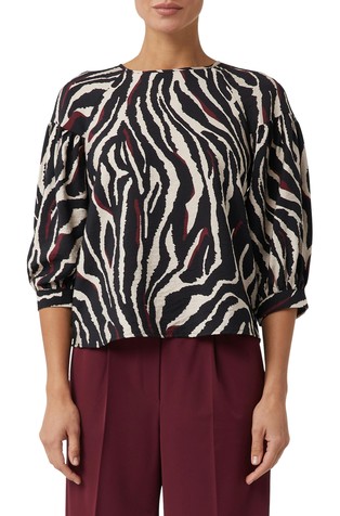 Relaxed fit bluza od mješavine viskoze sa životinjskim uzorkom