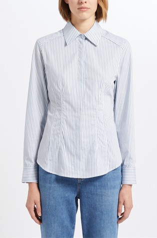 Slim fit prugasta pamučna košulja