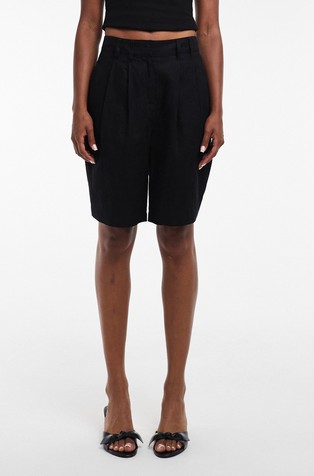 TSSOFIA kratke hlače od lana i viskoze s visokim strukom