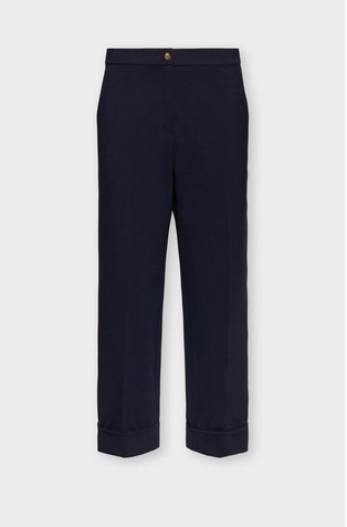 Cropped Wide-Leg Trousers in Milano Stitch