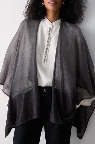 Proziran pončo sa svjetlucavim lurex vlaknima