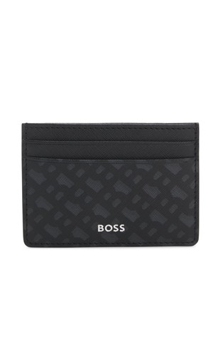 Kožni novčanik za kartice s uzorkom monograma