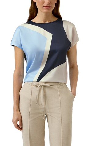 Majica od kombinacije tkanina s uzorkom sprijeda