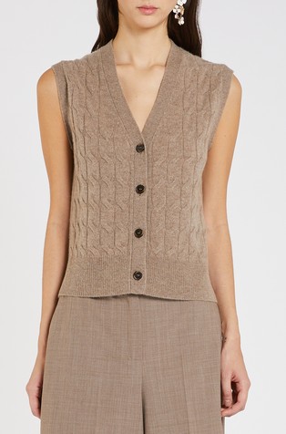 Pleten prsluk od mješavine vune i kašmira