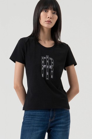 Logo majica kratkih rukava od rastezljivog pamuka