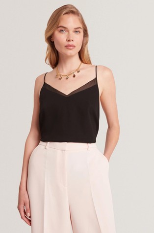 Strappy top with transparent trim