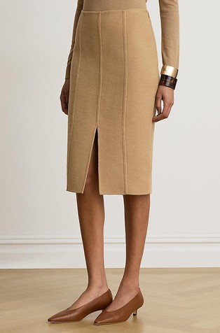 Wool-blend Pencil Skirt