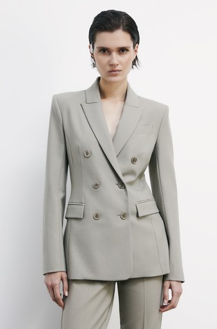 Essential sako od mješavine vune s dvorednim kopčanjem