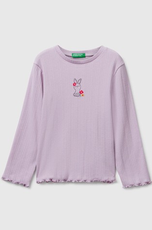 Ribbed T-shirt with embroidery