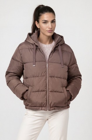 Quilted hooded jacket