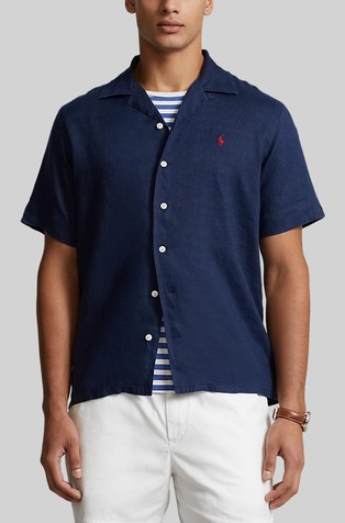 Classic fit lanena košulja kratkih rukava