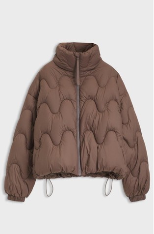Relaxed fit vodoodbojna prošivena jakna