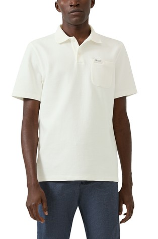 Relaxed fit textured short-sleeved polo