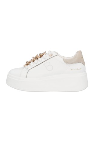 Clara leather sneakers with flower details