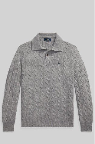 Pulover od vune i kašmira s polo ovratnikom