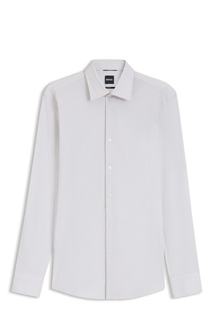 Slim fit košulja od performance-stretch jerseya s uzorkom