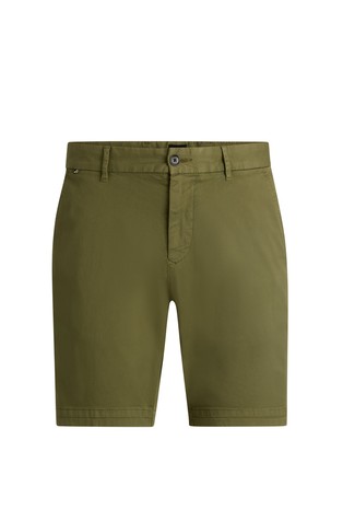 Slim fit kratke hlače od rastezljivog pamučnog kepera