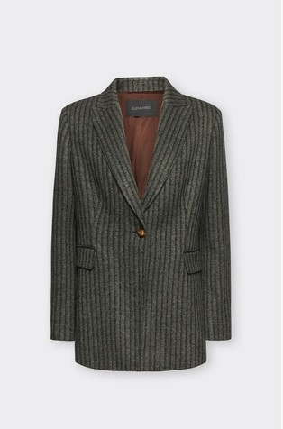 Flannel Striped Knitted Blazer