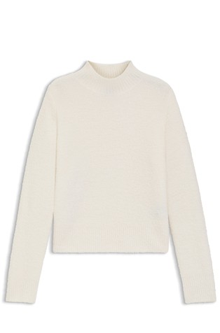 Pleten pulover od mješavine vune s povišenim ovratnikom