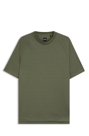 Regular-fit T-shirt in mercerised stretch fabric