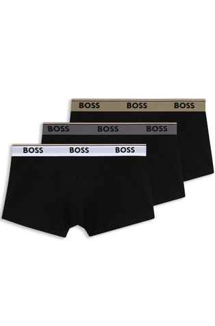 Three-pack of stretch-cotton trunks with logo waistbands