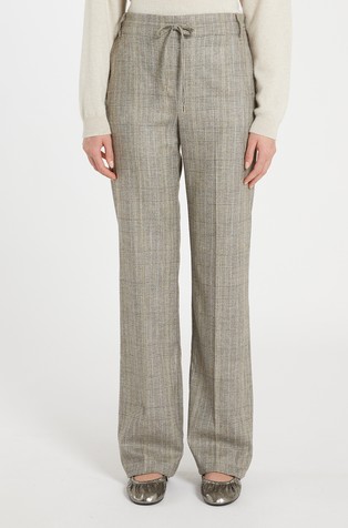 Karirane hlače s elastičnim obrubom