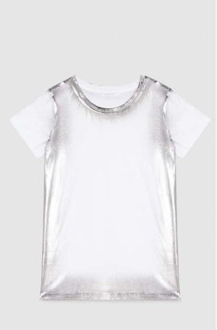 Majica od jerseya s metalno svjetlucavim obrubima