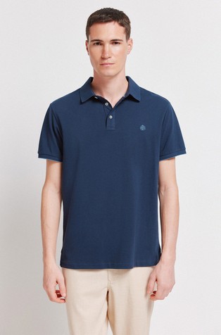 Slim fit pamučna polo majica s kontrastnim logotipom