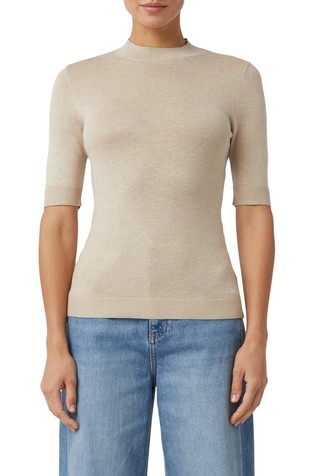 Pletena majica s povišenim ovratnikom