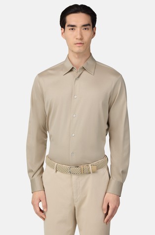 Regular fit košulja od mješavine pamuka i svile