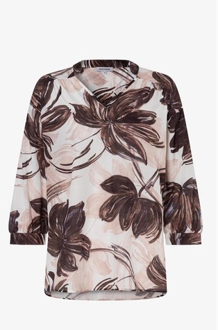Floral print shirt in viscose and cotton