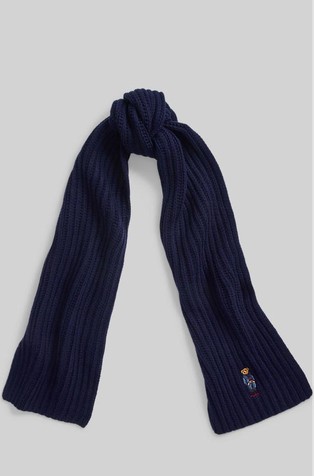 Polo Bear Rib-knit Scarf
