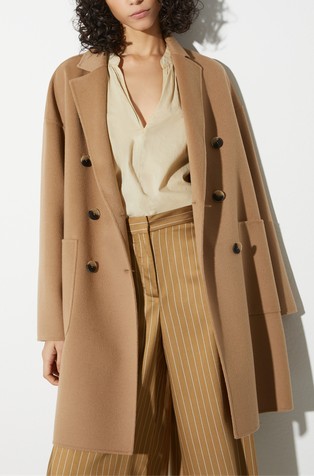 Double-breasted wool coat