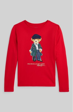 Polo Bear majica dugih rukava od pamučne jersey tkanine