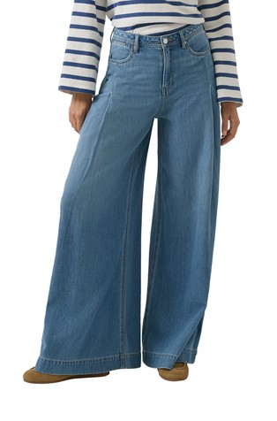 High rise jeans with extra wide leg