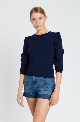 Viscose-blend knit jumper