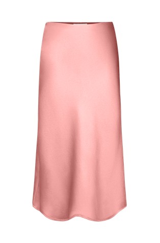 Midi length slipskirt in luxurious satin