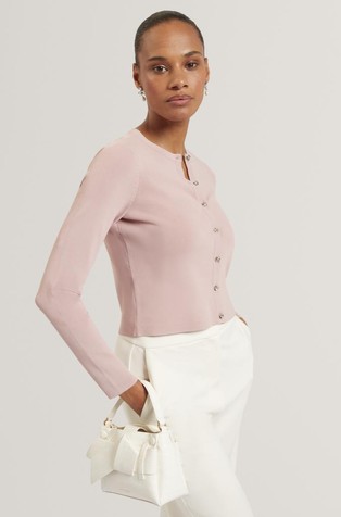 Cropped Crew Neck Cardigan